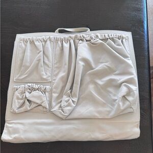 Soft Grey Gathered Pocket Tote Organizer Bag